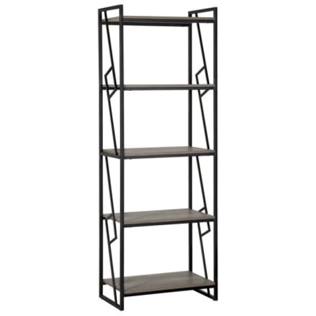 Beliani 5 Tier Bookcase Forres 184cm Brown/ Black