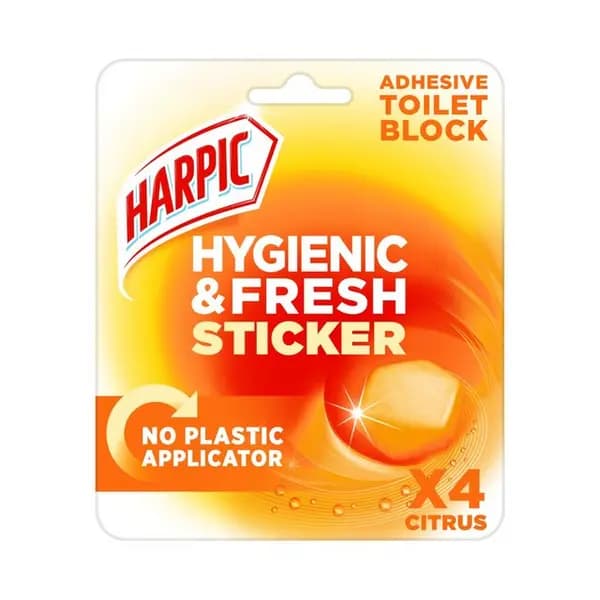 Harpic Hygienic & Fresh Sticker Citrus, 4 per Pack