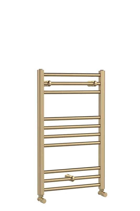 Balterley Straight Towel Radiator with Round Rails 800mm x 500mm - Brushed Brass in Metallics Metallics Unisex