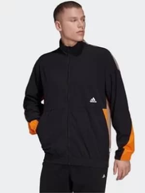 adidas TRVL Ventilation Track Top, Black, Size L, Men