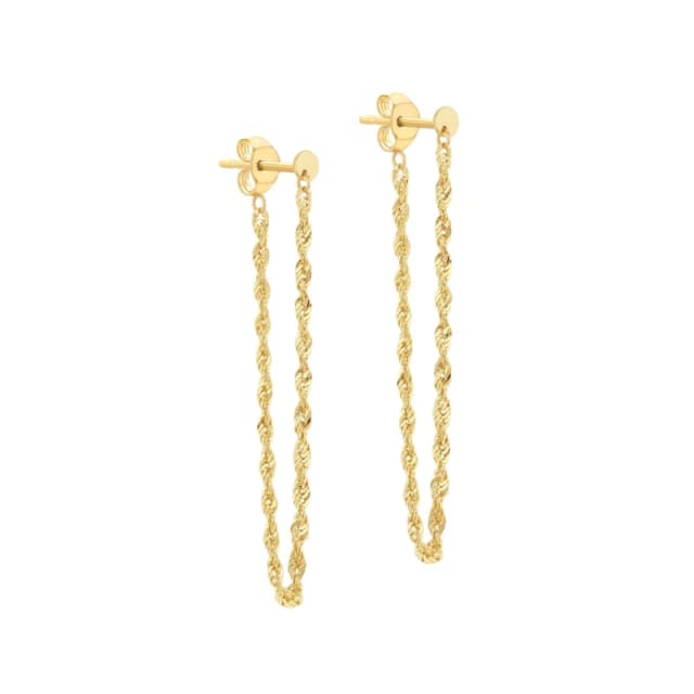 Be You 9ct Gold Rope Chain Loop Earrings Yellow Gold female One Size