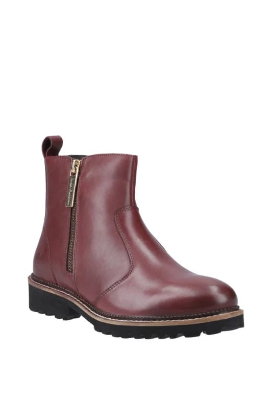 Hush Puppies Grace Zip Boot Dark Red