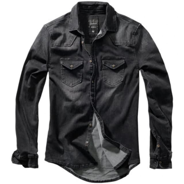 Brandit Riley Denim Shirt Jeans Shirt Black XXL Men