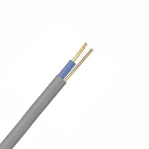 Zexum Grey 1.5mm 16A Blue Single Core and Earth 6241Y Flat PVC/PVC Harmonised Lighting Power Cable - 1 Meter