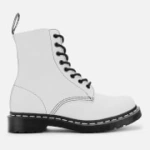 Dr. Martens Womens 1460 Pascal Virginia Leather 8-Eye Boots - Optical White - UK 3