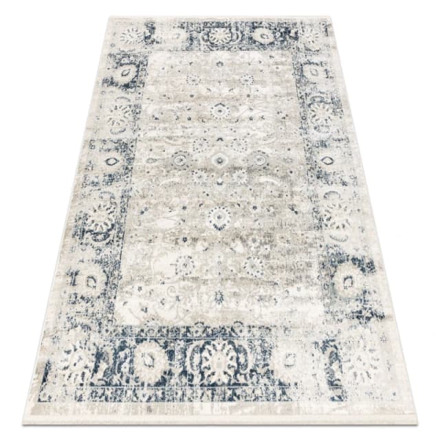 RugsX Distin 0843A White / Navy Blue / Blue Modern Carpet - Ornament, Frame, 160X230 Cm