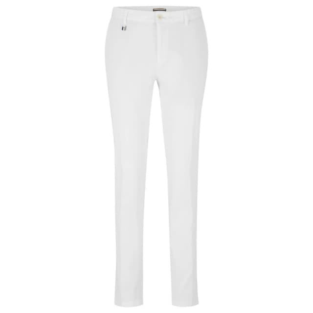 Boss Mens Genius Cotton Stretch Straight Leg Trousers White 100 male 44 (54)