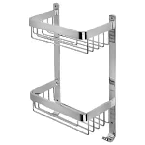 Croydex Large 2 Tier Bathroom Storage Basket - Chrome