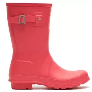 Hunter Womens Original Short Wellington Boots Rowan Pink UK 5