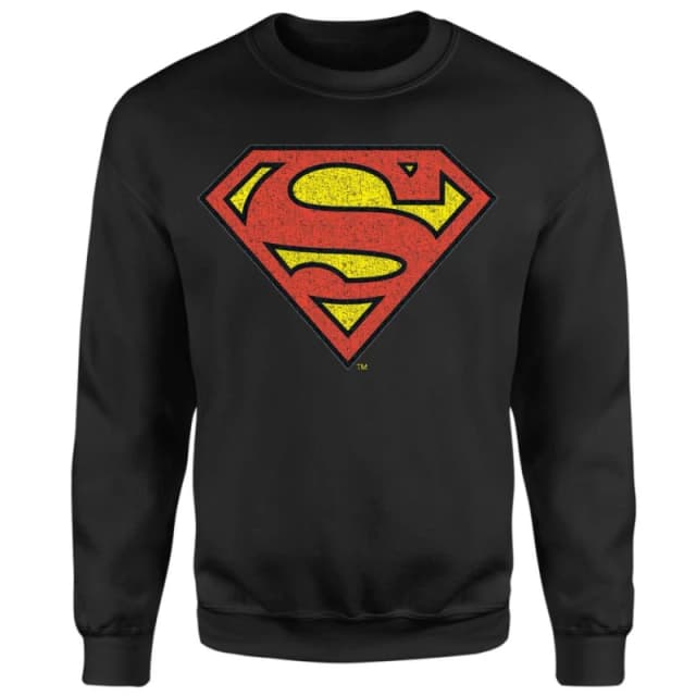 Official Superman Crackle Logo Sweatshirt - Black - M