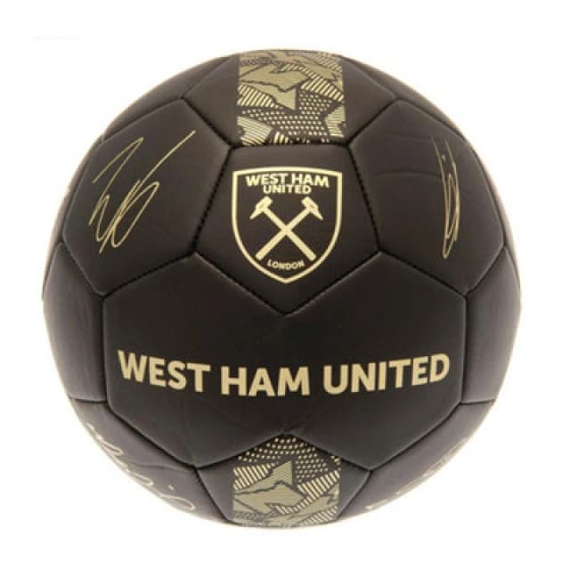 West Ham United Fc Signature Football Matt Black/gold (1)