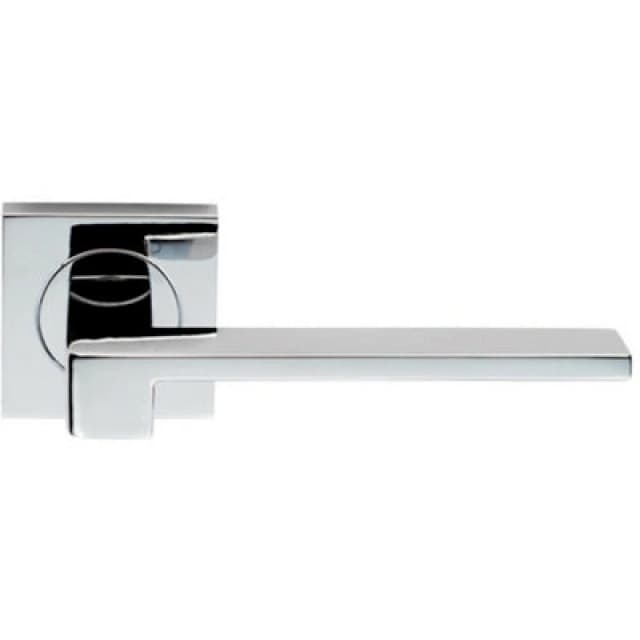 Loops PAIR Flat Squared Bar Handle on Square Rose Concealed Fix Polished Chrome Multi