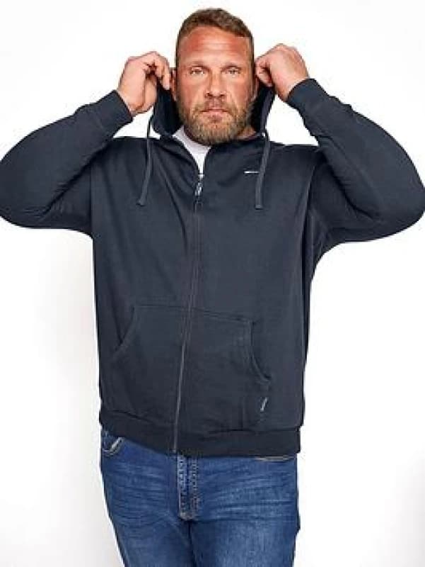 BadRhino BadRhino Men Zip Through Hoodie in Dark Navy Size: 5-6X-Large Dark Navy 5-6XL Male 5057147763690