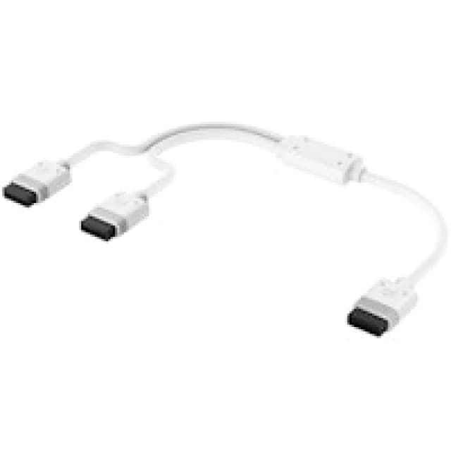CORSAIR iCUE LINK Cable, 1x 600mm Y-Cable with Straight connectors, White