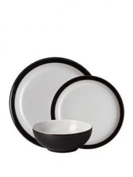 Denby Elements 12 Piece Dinner Set ; Black