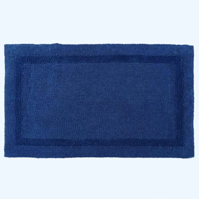 Homescapes Luxury Reversible Extra Large Bath Mat - Navy Blue