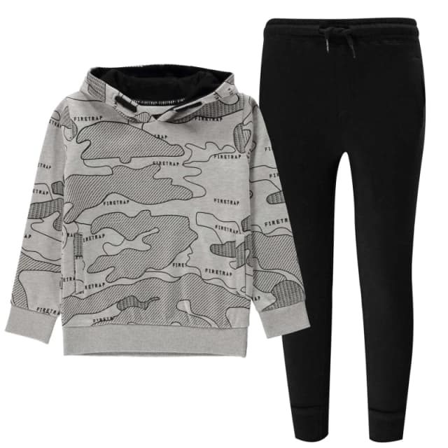 Firetrap 2 Piece Jogger Set Junior Boys - Grey Grey 7 - 8 Years