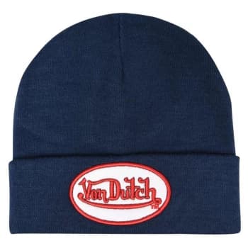 Von Dutch Logo Beanie Mens - Navy/Red