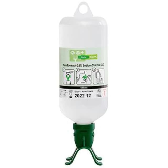 Plum eyewash 1000ml 0.9 percent sodium chloride duo