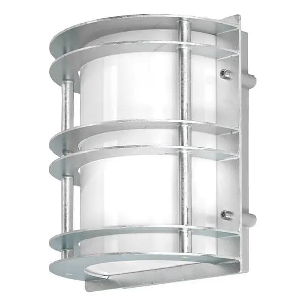 Netlighting Stockholm 1 Light Outdoor Flush Wall Light Galvanised IP55 E27 Grey