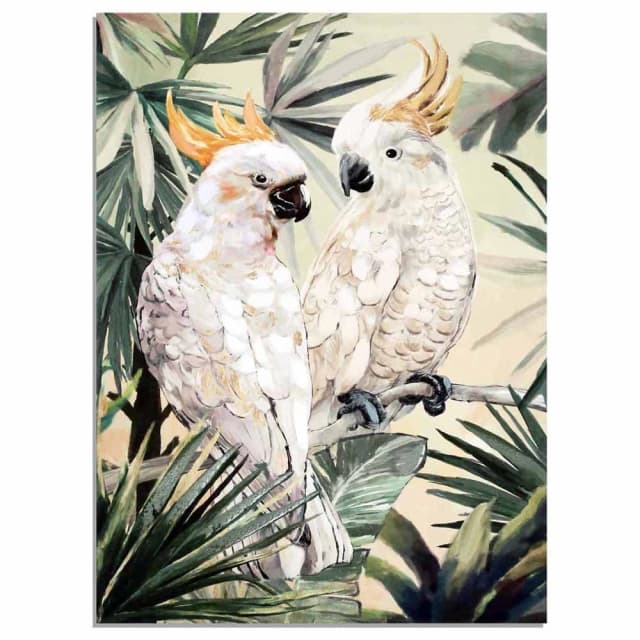 Arthouse Cockatoo Canvas 77 x 57cm 45%MDF,45%Polyester Canvas, 5% Metal, 5% Handpaint