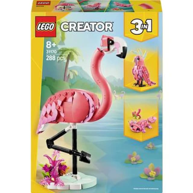 Lego Creator 3In1 Wild Animals: Pink Flamingo Animal Toy Playset 31170 One Colour WEORD Unisex