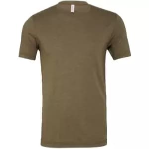 Canvas Mens Triblend Crew Neck Plain Short Sleeve T-Shirt (M) (Olive Triblend)