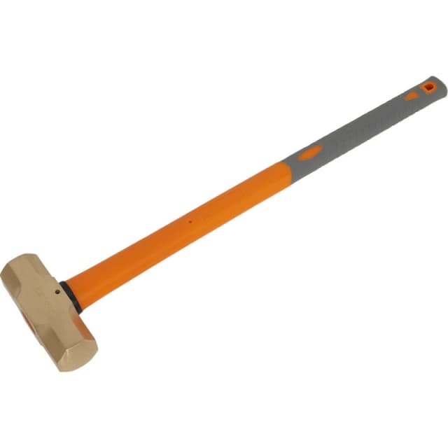Loops 6.6lb Sledge Hammer - Non-Sparking - Fibre Glass Shaft - Shock Absorbing Grip Clear