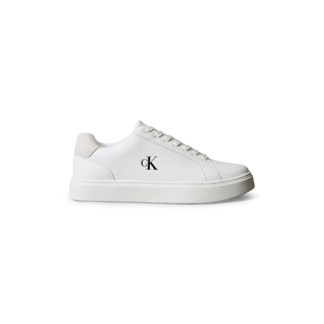 Calvin Klein Mens Leather Classic Cup Low-Top Trainers White/White male 7 (41)