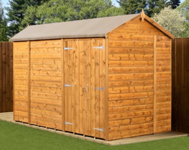 Empire Sheds Empire Modular Apex 6X10 Dipped Treated Tongue And Groove Wooden Garden Shed Double Door (6' X 10' / 6ft X 10ft) (6X10)