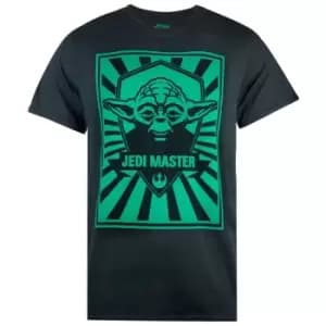 Star Wars Mens Yoda Jedi Master Poster T-Shirt (L) (Black/Green)