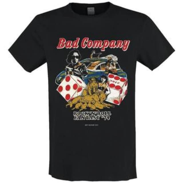 Amplified Amplified Men Rock N Roll Fantasy Bad Company T-Shirt in Black Size: Small Black S Male 5063238019935