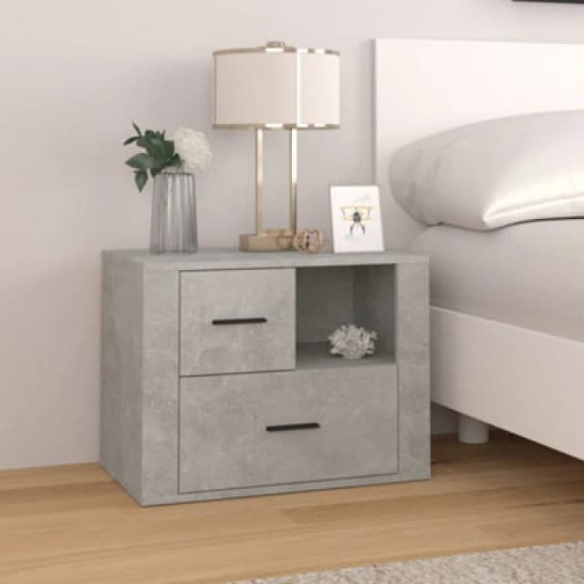 Vidaxl Bedside Cabinet Concrete Grey 60X36X45cm Engineered Wood, Grey 816740