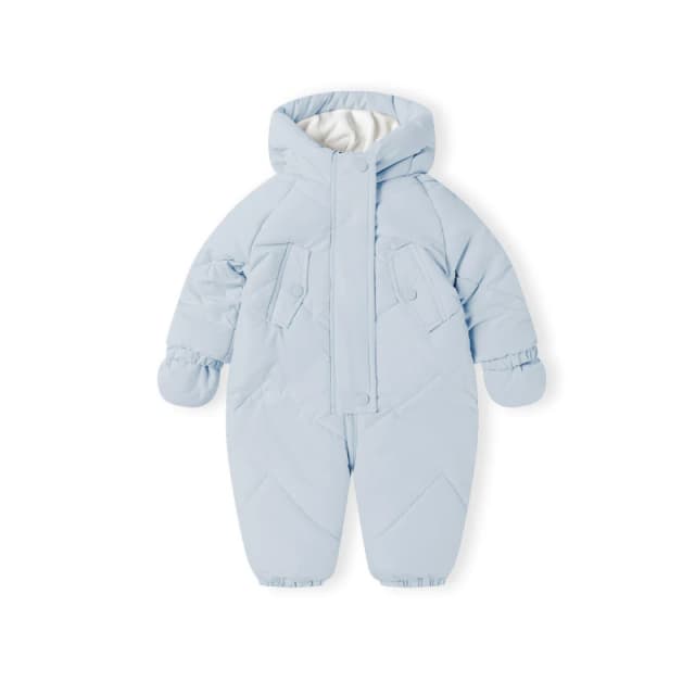 Minoti Baby unisex snowsuit hood with 3D ears light blue Light Blue unisex 3-6 Mnth