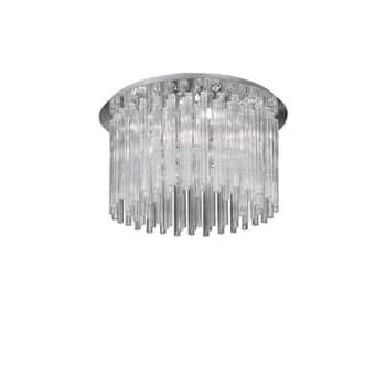 Elegant 8 Light Ceiling Semi Flush Light Chrome, Clear and Glass, G9