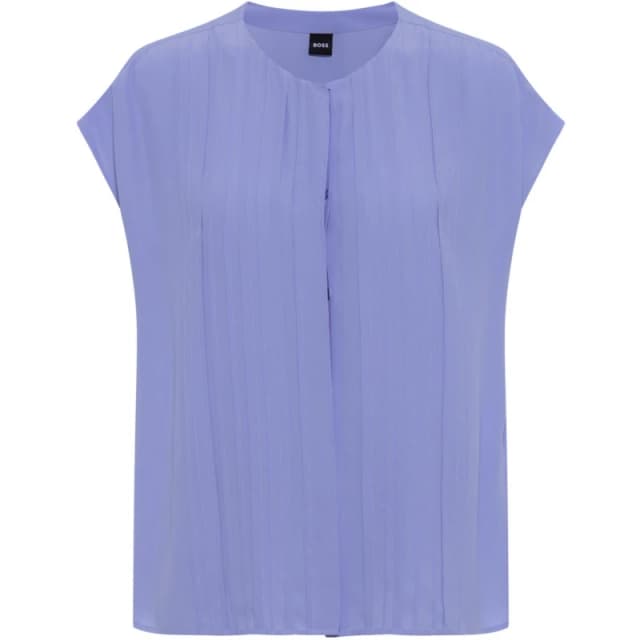 Boss Womens Berita Short Sleeve Blouse Bright Blue female 6 (XS)