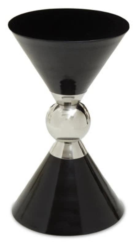 Orsina Black & Chrome Side Table, Geometric Design Bedside Table, Contemporary End Table For Lounge, Bedroom