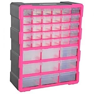 Durhand Organiser 39 Drawer Rose Red 485mm x 210 mm x 390 mm