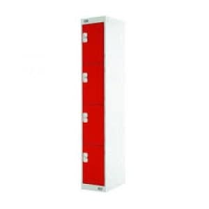 Four Compartment Express Standard Locker D300mm Red Door MC00147