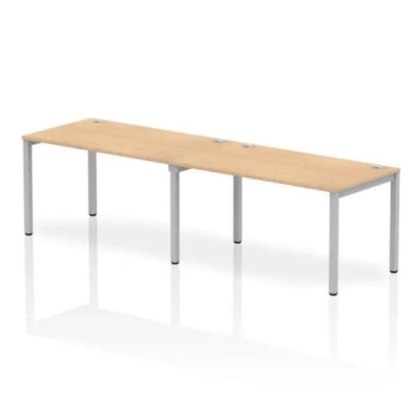 Impulse Bench Impulse Bench Single Row 2 Person 1400 Silver Frame Office Bench Desk Maple IMBS214MPES