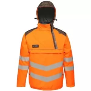 Regatta Mens Tactical Hi Vis Waterproof Reflective Overhead Bomber Jacket (L) (Orange/Grey) - Orange/Grey