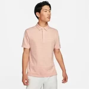 Nike Dri-FIT Player Mens Striped Golf Polo - Orange