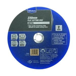 Wickes Metal Flat Cutting Disc 230mm Pack of 2