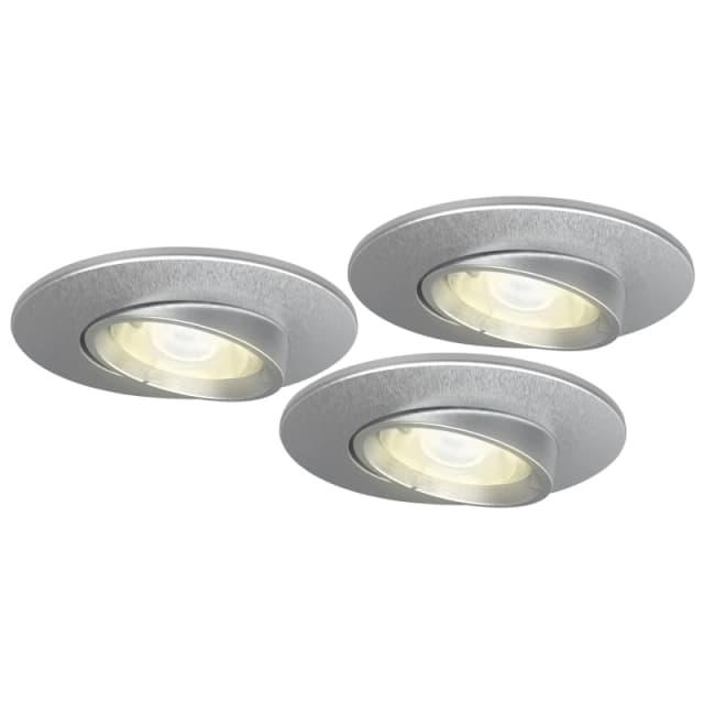 4lite 4lite WiZ Connected Fire-Rated IP20 GU10 Smart Adjustable LED Downlight - Satin Chrome (Pack of 3) 4L1/2218X3