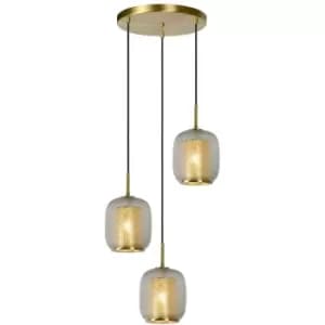 Lucide AGATHA - Cluster Pendant Light - Ø35cm - 3xE27 - Matt Gold, Brass