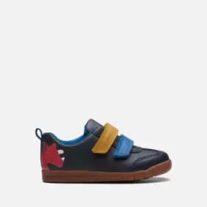Clarks Toddlers First Den Play Leather Shoes - Navy - UK 4 Baby