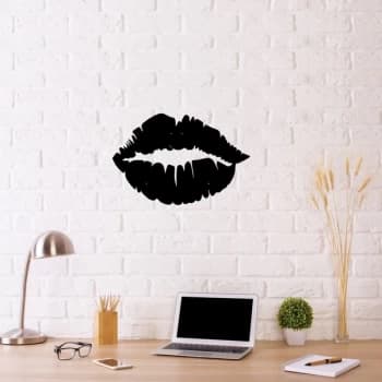 Lips Black Decorative Metal Wall Accessory