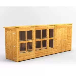 16x4 Power Pent Potting Shed Combi Building including 6ft Side Store