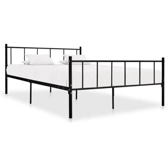 VIDAXL Bed Frame without Mattress Black Metal 180x200cm Super King Vidaxl 8719883979601