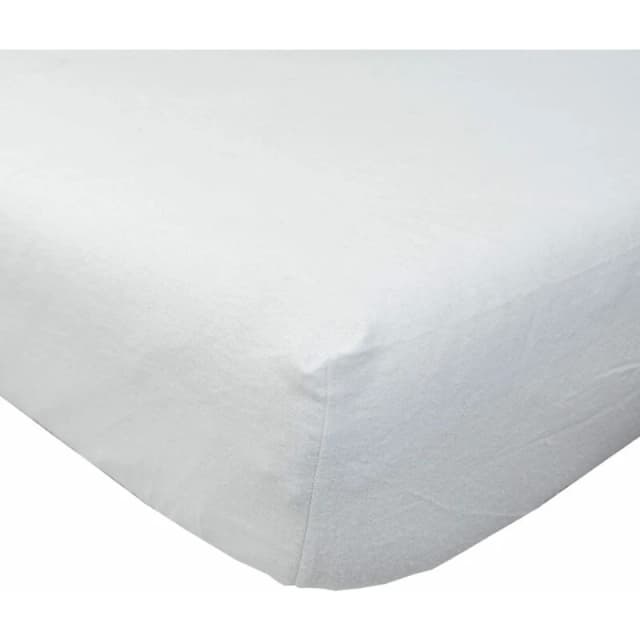 Homescapes White Brushed Cotton Fitted Sheet 100% Cotton Luxury Flannelette, Single